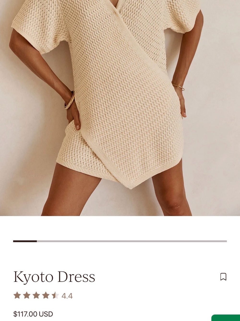 Sabo Skirt Cream Knit Wrap Mini Dress